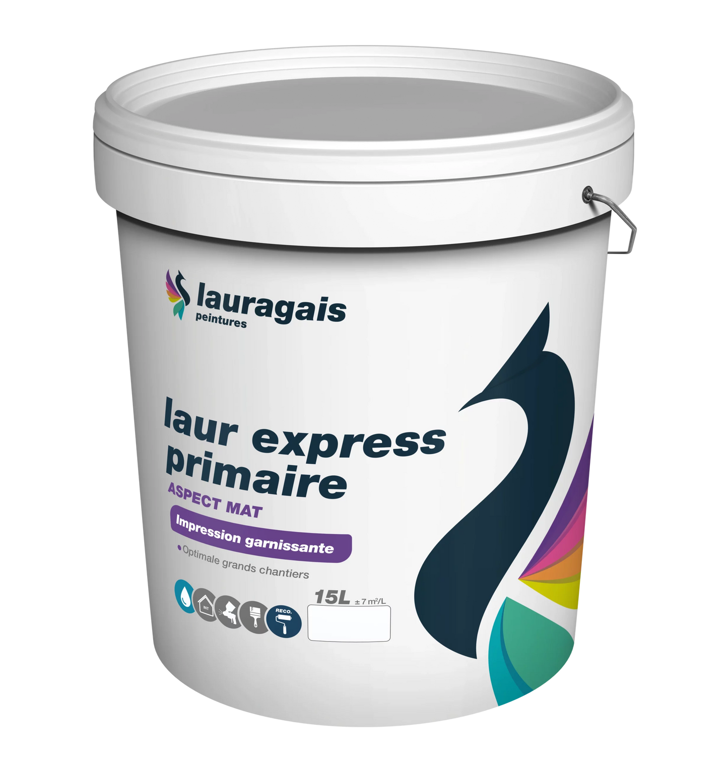 Lauragais Laur Express Primaire Mat – Sous-couche Acrylique Intérieur 15 L