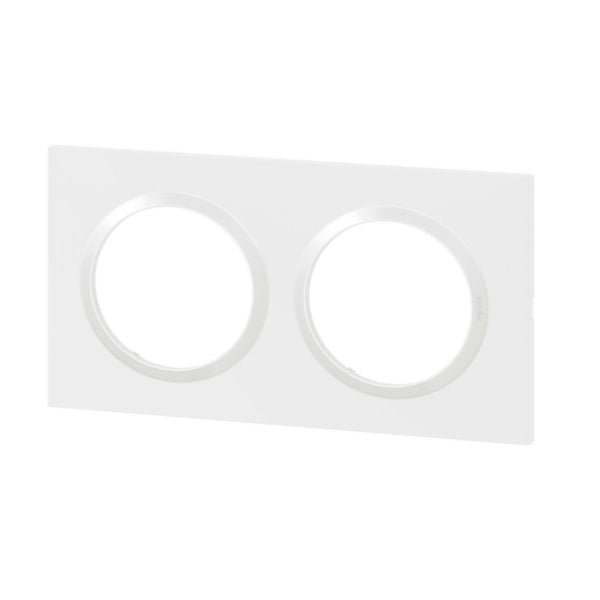 Plaque de finition Dooxie™ 2 postes carrée – Blanc