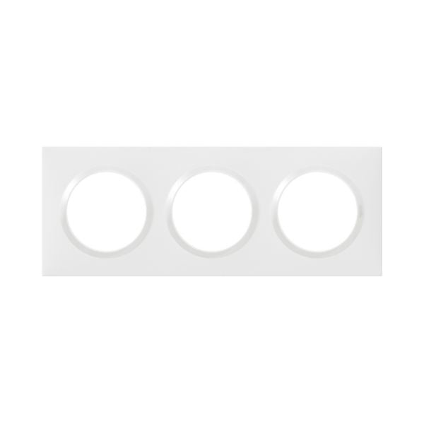 Plaque de finition Dooxie™ 3 postes carrée – Blanc
