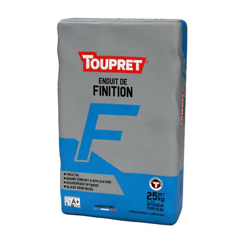 TOUPRET F – Enduit de Finition Intérieur Blanc 25 kg