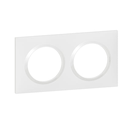Plaque de finition Dooxie™ 2 postes carrée – Blanc