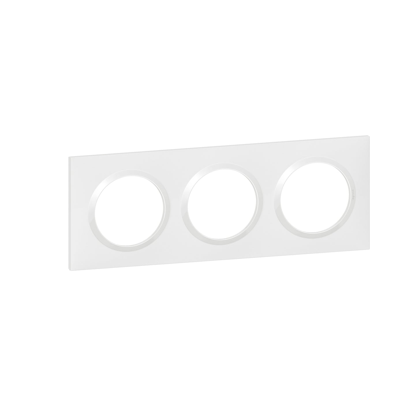 Plaque de finition Dooxie™ 3 postes carrée – Blanc