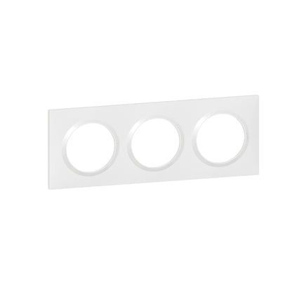 Plaque de finition Dooxie™ 3 postes carrée – Blanc