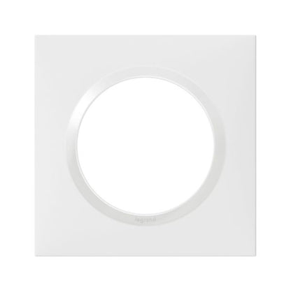 Plaque carrée dooxie 1 poste finition blanc