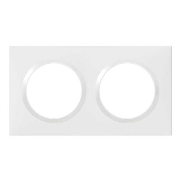 Plaque de finition Dooxie™ 2 postes carrée – Blanc
