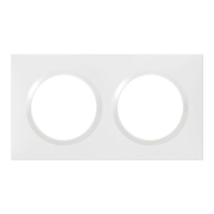 Plaque de finition Dooxie™ 2 postes carrée – Blanc