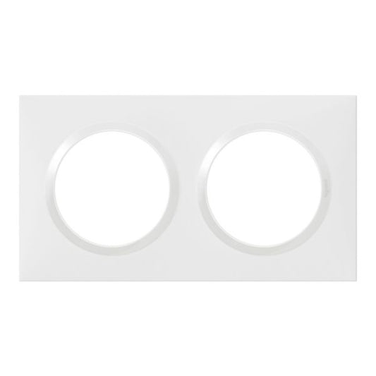 Plaque de finition Dooxie™ 2 postes carrée – Blanc