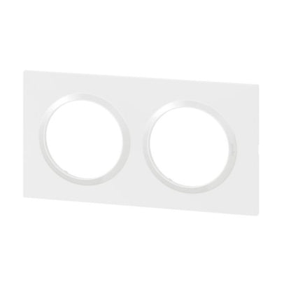 Plaque de finition Dooxie™ 2 postes carrée – Blanc